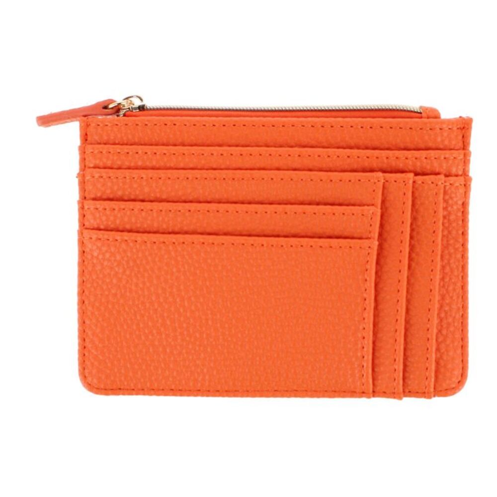 Julia Buxton Women's Colorful Premium Faux Leather Slot Coin Case Purse